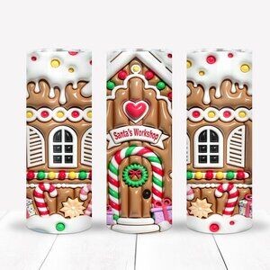3D Gingerbread House Tumbler Gift Set, Thinking of You, Christmas, Holidays
